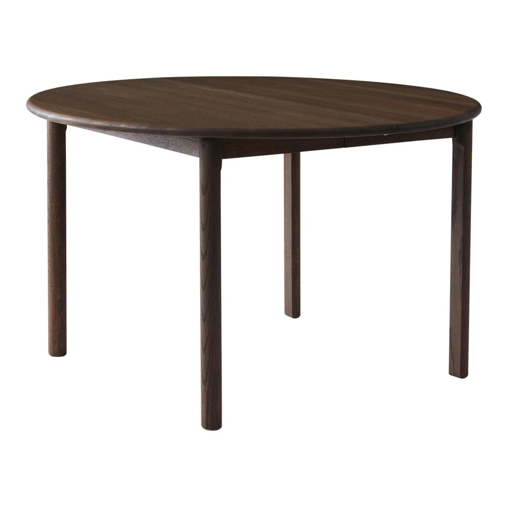 Hnědý kulatý rozkládací jídelní stůl z dubového dřeva ø 120 cm Noor – Hammel Furniture
