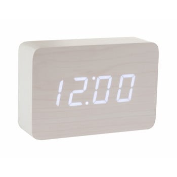 Ceas deșteptător cu led brick click clock, alb