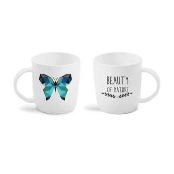 Cană cu mesaj imprimat față - verso vialli design butterfly, 370 ml