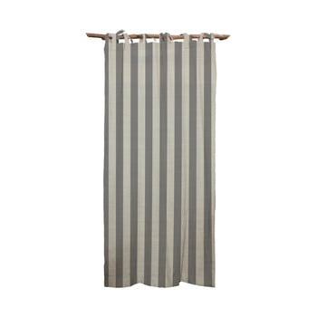 Draperie linen cuture cortina hogar grey stripes, gri