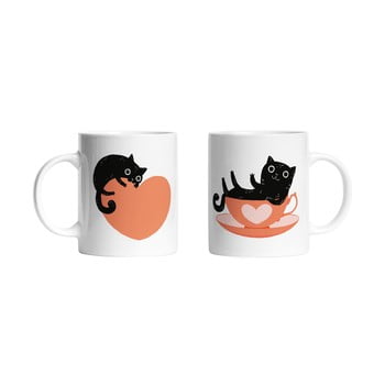 Set 2 căni din ceramică butter kings caught in love, 330 ml