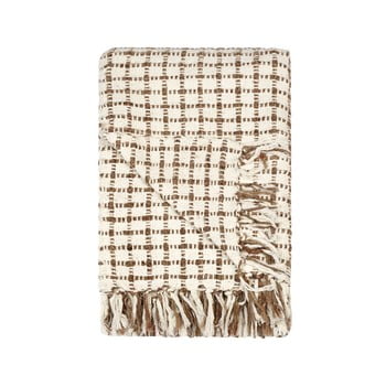 Pled cu model tiseco home studio check, 130 x 170 cm, bej