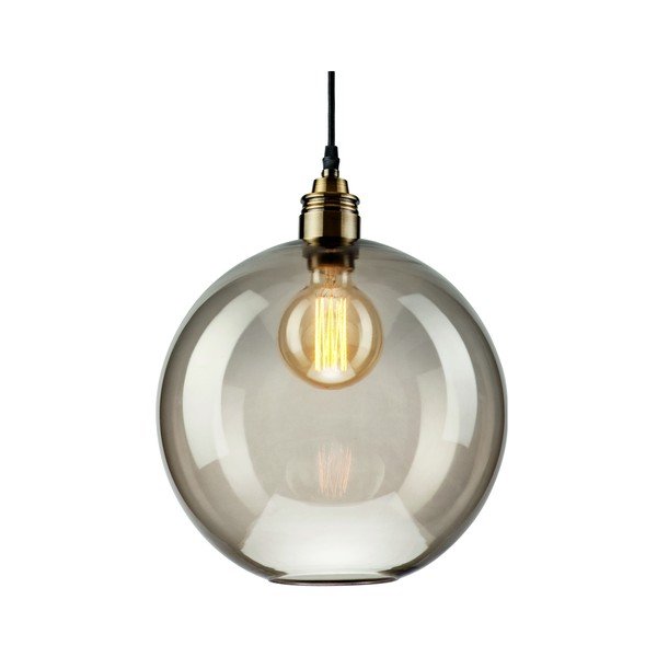 Skleněné závěsné svítidlo v šedé barvě Lamkur Ball