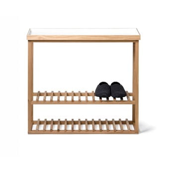 Etajeră încălțăminte/masă auxiliară cu blat alb wireworks hello storage