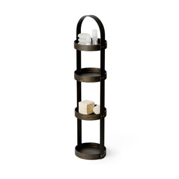 Suport pentru baie, wireworks round caddy dark, 4 rafturi