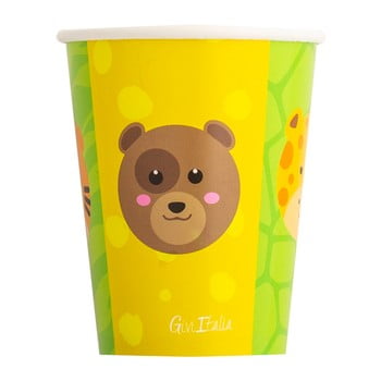 Set 8 pahare din hârtie giviitalia zoo party, 250 ml