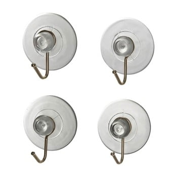 Set 4 cârlige de perete cu ventuză wenko suction hooks, transparente