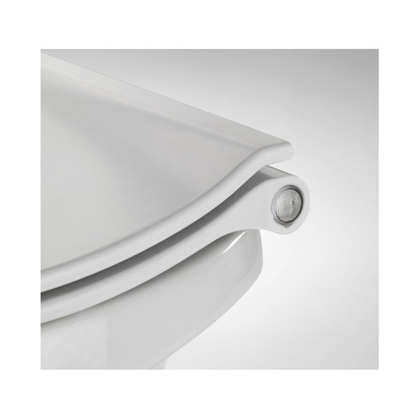 Bílé WC sedátko S LED světly a snadným zavíráním Wenko Gubbio, 44 x 36,8 cm