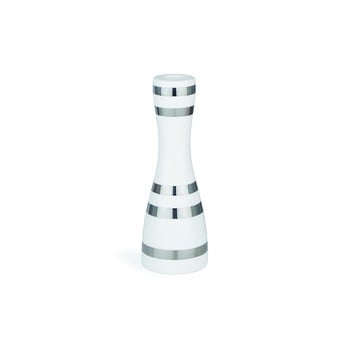 Sfeșnic din gresie ceramică cu detalii argintii kähler design omaggio, înălțime 16 cm, alb