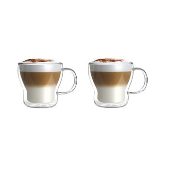 Set 2 căni din sticlă dublă vialli design, 370 ml