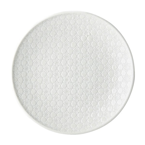 Bílý keramický talíř MIJ Star, ø 25 cm