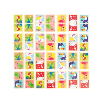 Domino din lemn pentru copii legler birds of the world