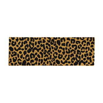Covoraș intrare artsy doormats leopard, 120 x 40 cm, negru