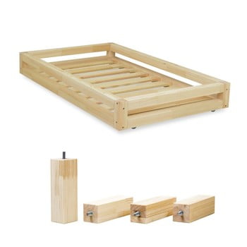 Set sertar natural pentru pat și 4 picioare înălțătoare, pentru patul Benlemi 80 x 160 cm title=Set sertar natural pentru pat și 4 picioare înălțătoare, pentru patul Benlemi 80 x 160 cm