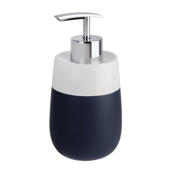 Dozator din ceramică pentru săpun lichid wenko matta, albastru - alb