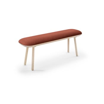 Bancă tapițată emko naïve, 140 cm, maro cognac-natural