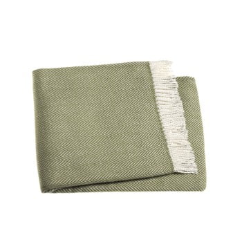 Pled din amestec de bumbac euromant skyline, 140 x 180 , verde măslină