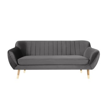 Canapea cu 3 locuri Mazzini Sofas Benito, gri