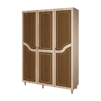 Șifonier cu 3 uși mode retro brown, 135 x 192 cm
