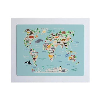 Protecție pentru masă sau birou Little Nice Things World Map, 55 x 35 cm imagine