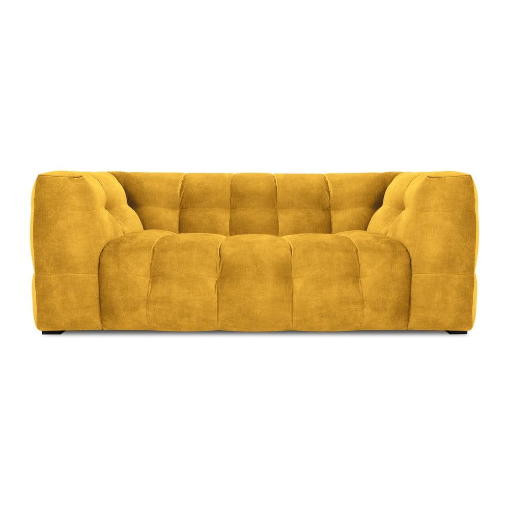 Žlutá sametová pohovka Windsor & Co Sofas Vesta, 208 cm