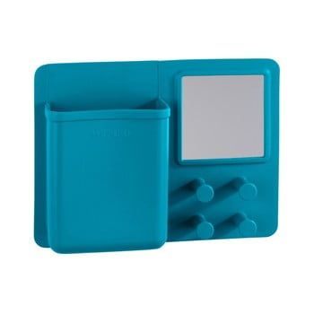Organizator din silicon de perete cu oglindă wenko ampio, albastru