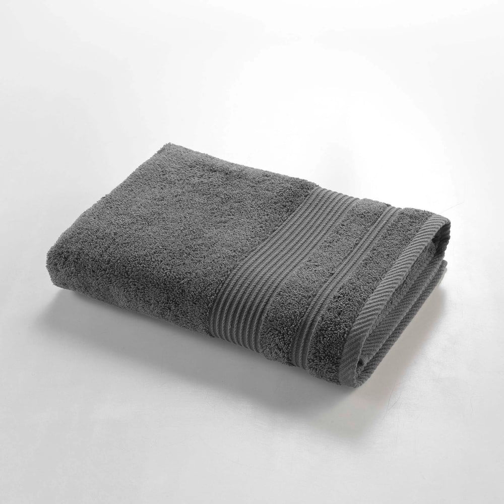 Tmavě šedá froté bavlněná osuška 70x130 cm Tendresse – douceur d'intérieur