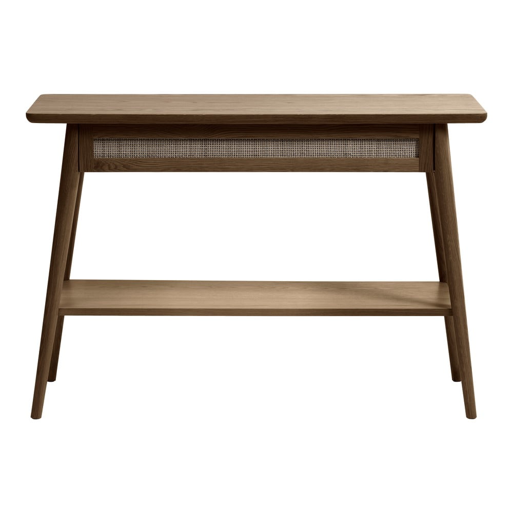 Hnědý konzolový stolek s deskou v dubovém dekoru 40x110 cm Barrali – Unique Furniture