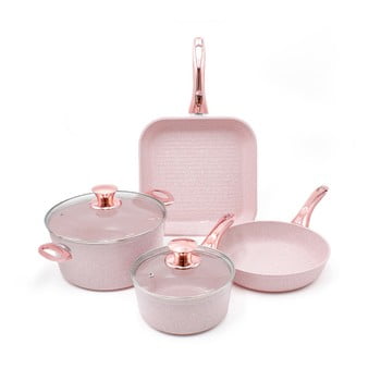 Set oale și tigăi, 4 piese Bisetti Stonerose Rose