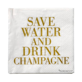 Set 20 șervețele din hârtie bloomingville champagne, 33 x 33 cm
