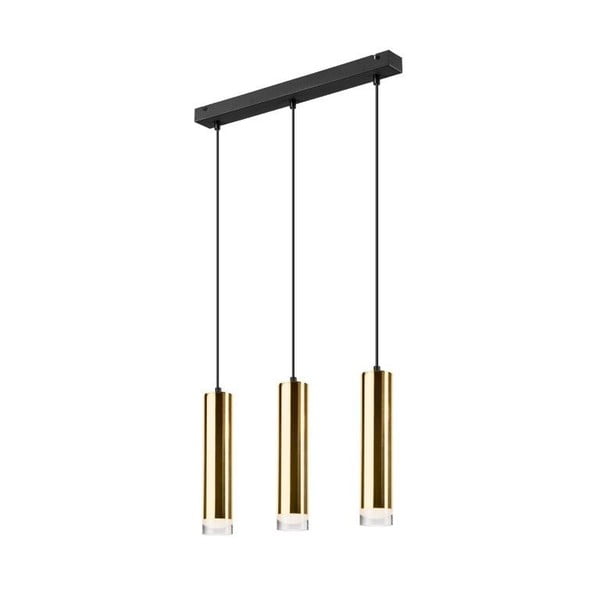 Závěsné stropní svítidlo pro 3 žárovky v černo-zlaté barvě LAMKUR Diego