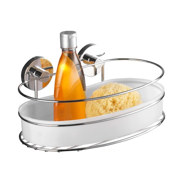 Samodržící polička s miskou Wenko Vacuum-Loc, nosnost až 33 kg