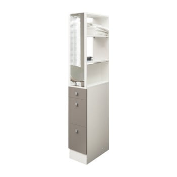 Dulap baie temahome combi, lățime 24,3 cm, gri - maro