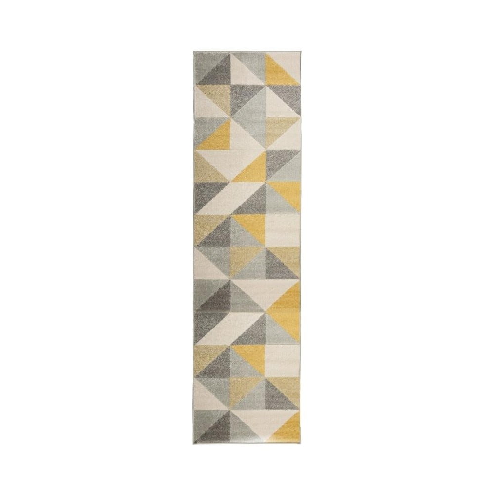 Šedo-žlutý koberec Flair Rugs Urban Triangle, 60 x 220 cm