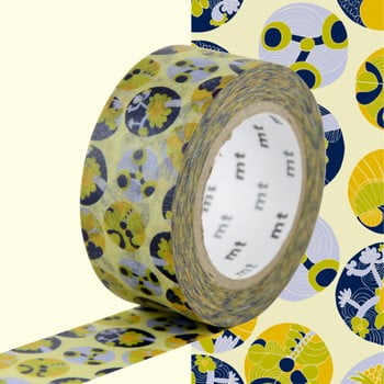 Bandă washi mt masking tape succulent, galben - albastru