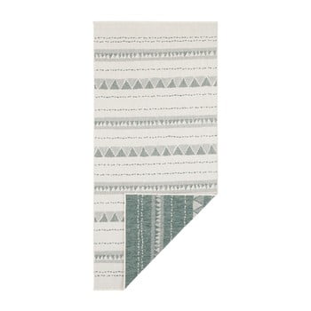 Covor reversibil adecvat interior/exterior bougari bahamas, 80 x 350 cm, verde-crem