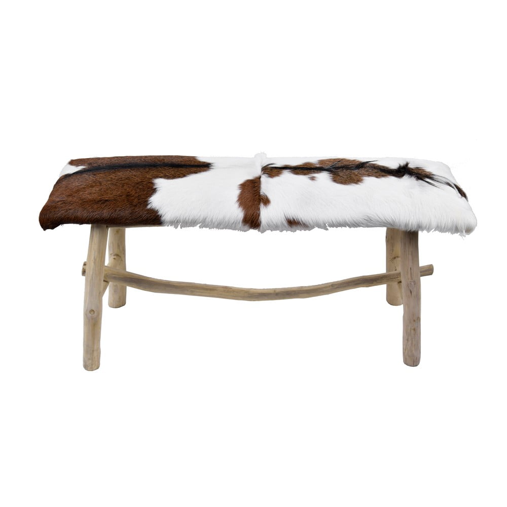 Bílo-hnědá lavice Teak – Ego Dekor