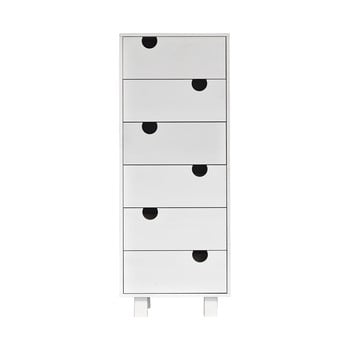 Comodă cu șase sertare karup design house white/white