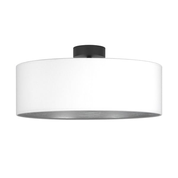 Bílé stropní svítidlo s detailem ve stříbrné barvě Bulb Attack Tres XL, ⌀ 45 cm