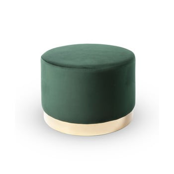Taburet din catifea rge bling, ⌀ 50 cm, verde