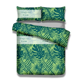 Set 1 husă pentru pilotă și 2 fețe de pernă din bumbac ameliahome averi rainforest, 160 x 200 cm + 70 x 80 cm