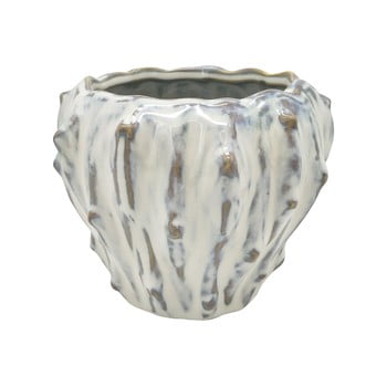 Ghiveci din ceramică pt living flora, ø 12,5 cm, alb fildeș