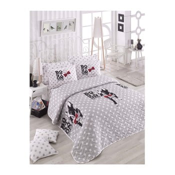 Set cuvertură și fețe de pernă boston grey, 200 x 220 cm