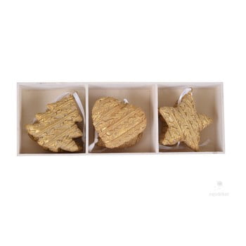 Set 6 decorațiuni suspendate ego dekor glamour, auriu