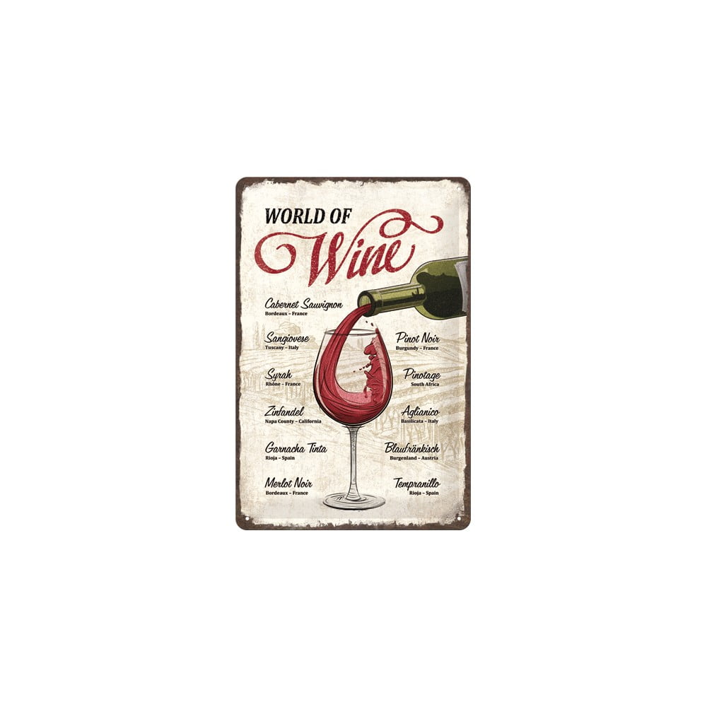 Nástěnná dekorativní cedule Postershop World of Wine
