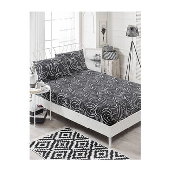 Set cearșaf elastic gri și 2 fețe de pernă garriso gris, 160 x 200 cm