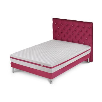 Pat cu saltea stella cadente pluton forme, 190 x 200 cm, roz