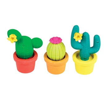 Set gume de șters în formă de cactuși rex london desert in bloom