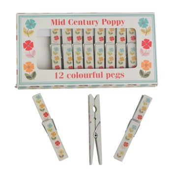 Set 12 cârlige de rufe rex london poppy