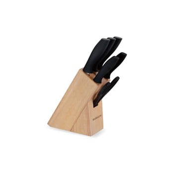 Set 5 cuțite cu suport sabichi, negru